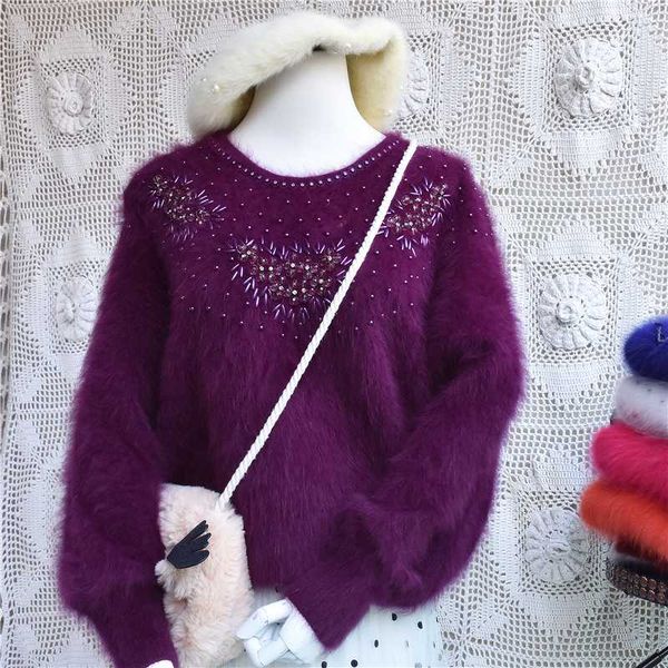 china special beading sweater women ladies fashion o-neck long sleeve mink cashmere vintage loose emboridery pullover, White;black
china special beading sweater women ladies fashion o-neck long sleeve mink cashmere vintage loose emboridery pullover, White;black
