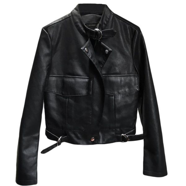 big pocket leather clothing females steets casual short coat pu leather jacket 2019 autumn new stand neck slim jackets coats, Black
big pocket leather clothing females steets casual short coat pu leather jacket 2019 autumn new stand neck slim jackets coats, Black