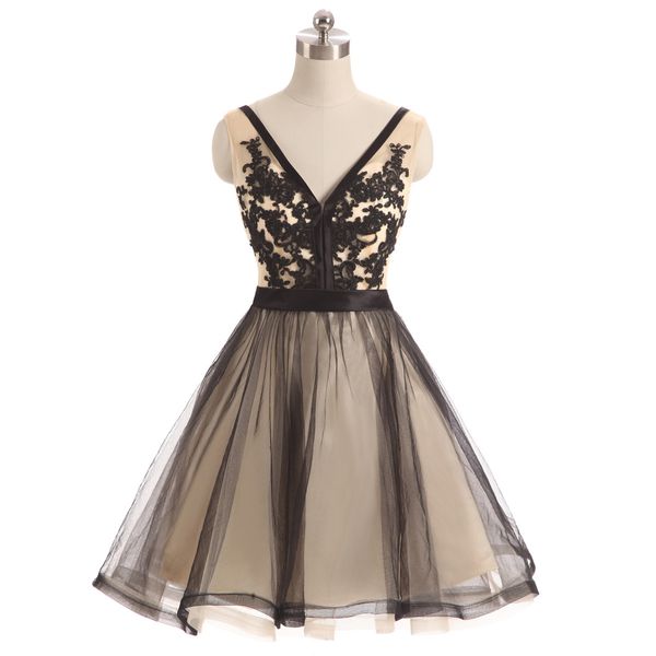 chic v-neck sleeveless tulle black and white prom dresses short lace appliques deb homecoming dresses low v back party dresses, Blue;pink
chic v-neck sleeveless tulle black and white prom dresses short lace appliques deb homecoming dresses low v back party dresses, Blue;pink