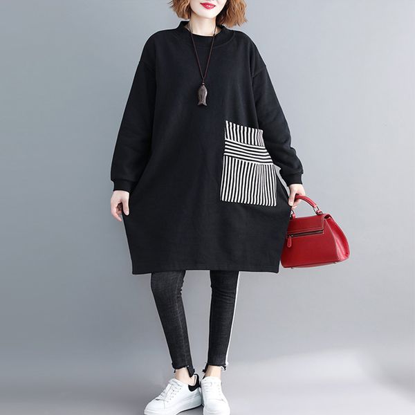 women plus size hoodies sweatshirts thicken female clothes pullover vintage black patchwork loose 2020 autumn winter
women plus size hoodies sweatshirts thicken female clothes pullover vintage black patchwork loose 2020 autumn winter