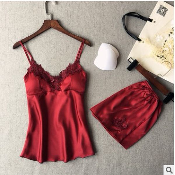 2019 new silk comfortable split-in women pajamas set suit ladies' sleepwear lace body suit braces spaghetti strap summer, Blue;gray
2019 new silk comfortable split-in women pajamas set suit ladies' sleepwear lace body suit braces spaghetti strap summer, Blue;gray