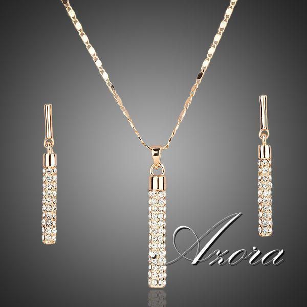 crystal clear 18k real gold plated austria swa elements drop earrings and pendant necklace sets sell, Black
crystal clear 18k real gold plated austria swa elements drop earrings and pendant necklace sets sell, Black