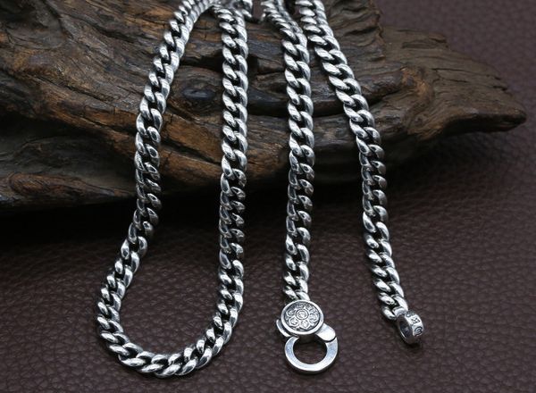 925 sterling silver 7mm personality couple thai silver necklace six words mantra with safe ing
925 sterling silver 7mm personality couple thai silver necklace six words mantra with safe ing
