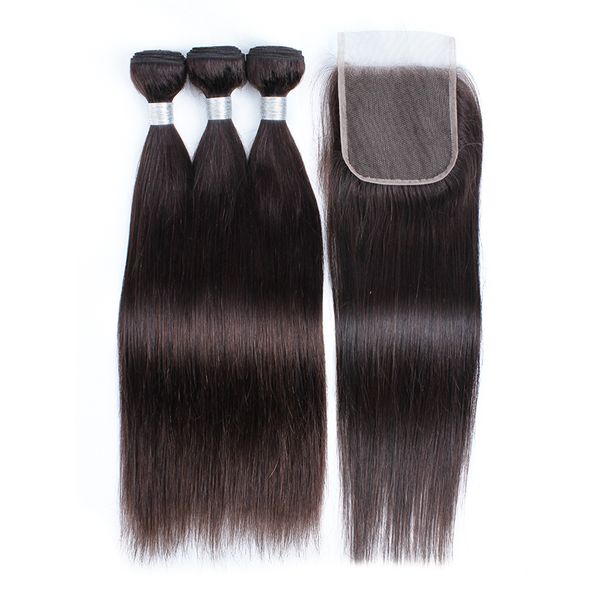 kisshair darkest brown color #2 straight human hair 3 bundles with closure 100% indian brazilian peruvian human hair, Black;brown
kisshair darkest brown color #2 straight human hair 3 bundles with closure 100% indian brazilian peruvian human hair, Black;brown