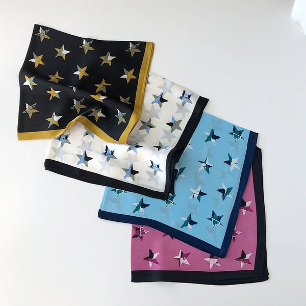 53*53cm fashion pentagrams pattern silk scarf ladies silk black gold five-pointed star women silk scarf, Blue;gray
53*53cm fashion pentagrams pattern silk scarf ladies silk black gold five-pointed star women silk scarf, Blue;gray