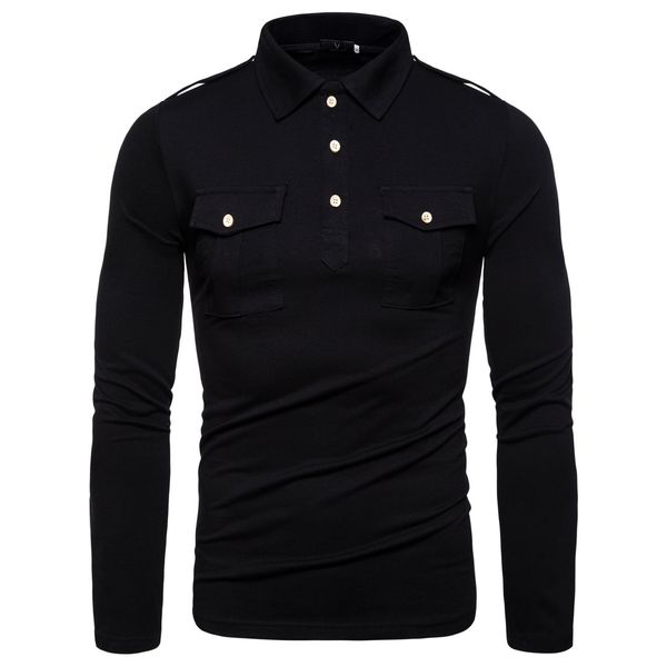 europe size 2019 new autumn clothing lapel collar long sleeve t-shirt military style cotton autumn winter t shirts, White;black
europe size 2019 new autumn clothing lapel collar long sleeve t-shirt military style cotton autumn winter t shirts, White;black