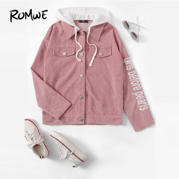 embroidered corduroy jacket with jersey hood 2019 pink spring autumn single breasted outer posh long sleeve women coat, Tan;black
embroidered corduroy jacket with jersey hood 2019 pink spring autumn single breasted outer posh long sleeve women coat, Tan;black
