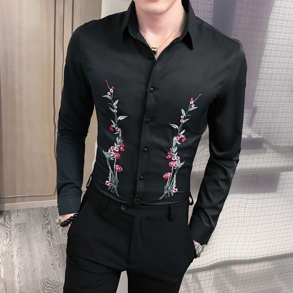 fashion 2019 autumn men shirt long sleeve shirt men streetwear casual embroidery shirts for chemise homme korean clothes, White;black
fashion 2019 autumn men shirt long sleeve shirt men streetwear casual embroidery shirts for chemise homme korean clothes, White;black