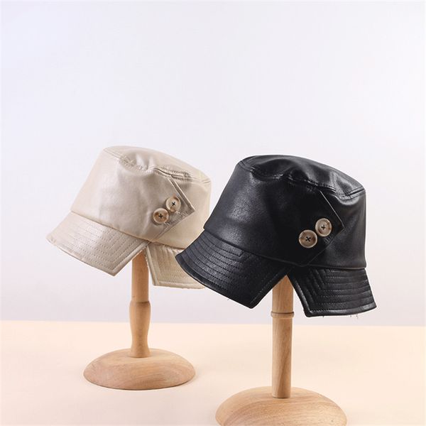 2019 autumn and winter joker solid color pu bucket hat fisherman hat outdoor travel sun cap hats for men and women 110
2019 autumn and winter joker solid color pu bucket hat fisherman hat outdoor travel sun cap hats for men and women 110
