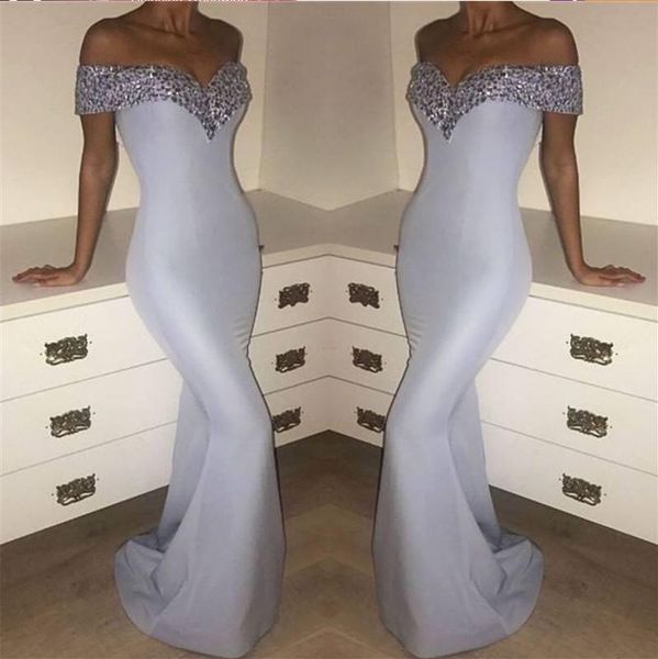 popular silver mermaid prom dresses 2019 off the shoulder beads crystal arabic evening dresses long women formal party gowns, Black
popular silver mermaid prom dresses 2019 off the shoulder beads crystal arabic evening dresses long women formal party gowns, Black