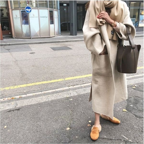 wool coat women's long maxi beige white coat winter wool blends runway brand warm 100% outfit high quality, Black
wool coat women's long maxi beige white coat winter wool blends runway brand warm 100% outfit high quality, Black