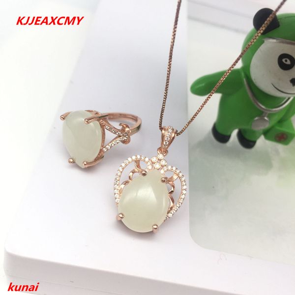 kjjeaxcmy boutique jewels 925 silver inlaid natural white jade medulla suit fashion jewel jewelry abc, Black
kjjeaxcmy boutique jewels 925 silver inlaid natural white jade medulla suit fashion jewel jewelry abc, Black