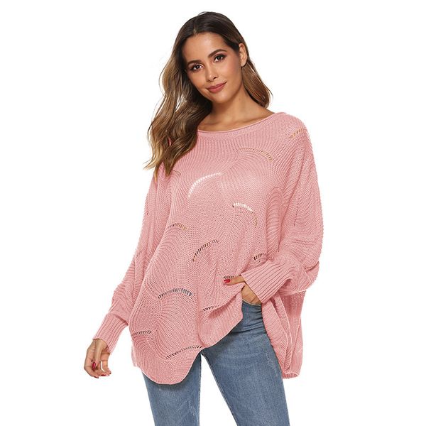 2019 autumn fashion new round neck long-sleeved solid color openwork pattern sweater loose irregular hem sweater, White;black
2019 autumn fashion new round neck long-sleeved solid color openwork pattern sweater loose irregular hem sweater, White;black