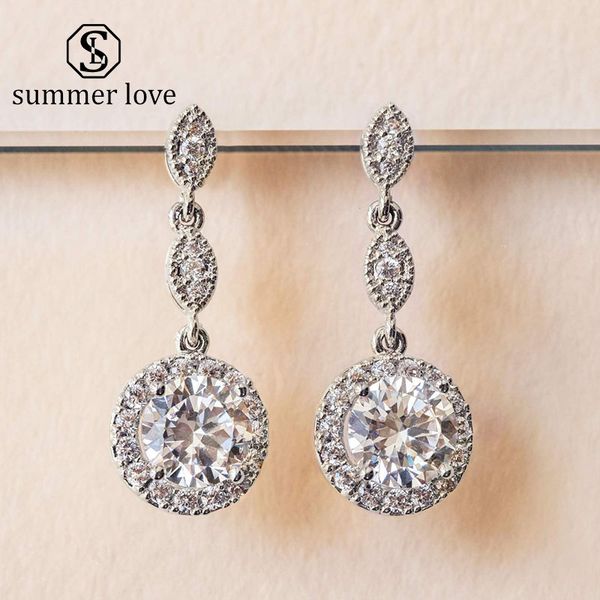 fashion round cubic zirconia dangle earring for women girl elegant cz micro pave 925 silver earring pin bride wedding party jewelry gift
fashion round cubic zirconia dangle earring for women girl elegant cz micro pave 925 silver earring pin bride wedding party jewelry gift