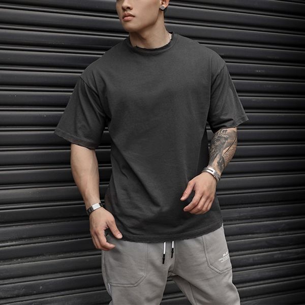 running jerseys athletic t-shirt men's loose fit short sleeve training wear breathable summer frayed edge solid color jumper, Black;blue
running jerseys athletic t-shirt men's loose fit short sleeve training wear breathable summer frayed edge solid color jumper, Black;blue