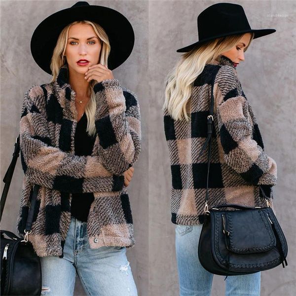 plaid long sleeved stand collar thick coats fashion womens coats women fur coats winter casual loose, Black
plaid long sleeved stand collar thick coats fashion womens coats women fur coats winter casual loose, Black