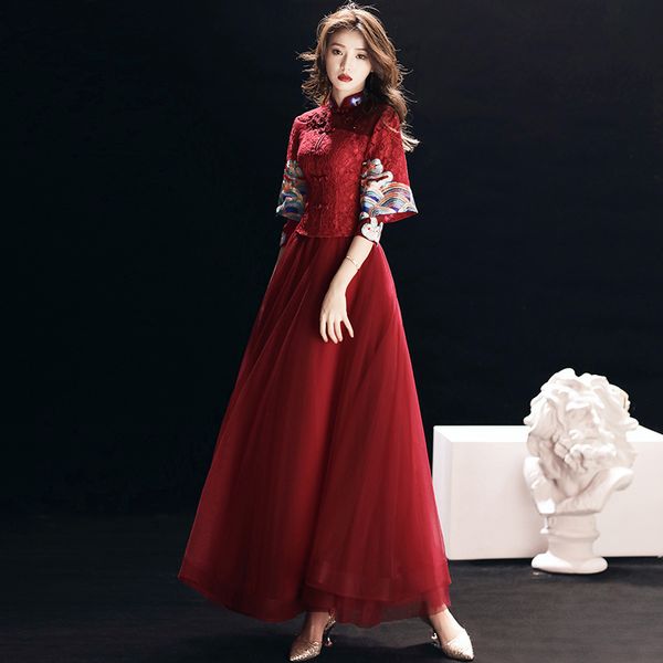 red chinese wedding toast dress evening dress elegant standing collar appliques wedding long evening xs-2xl
red chinese wedding toast dress evening dress elegant standing collar appliques wedding long evening xs-2xl