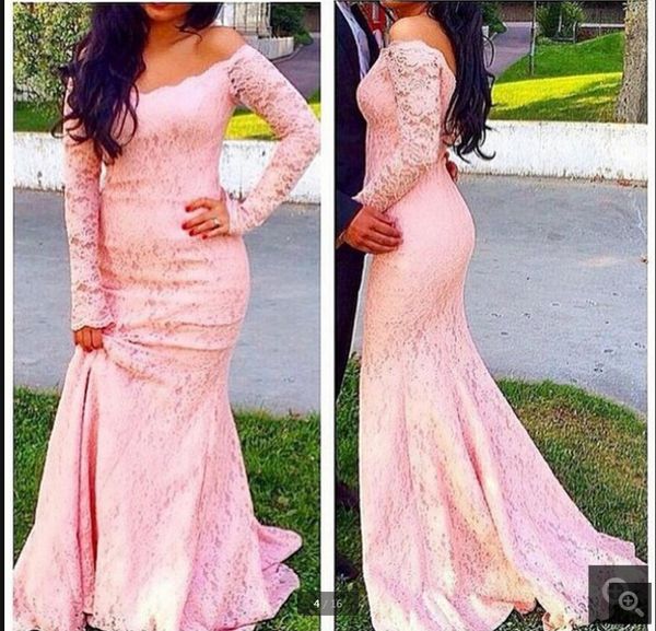 2019 fashion pink lace mermaid prom dress off the shoulder long sleeves v neck prom gowns selling formal prom dresses, Black
2019 fashion pink lace mermaid prom dress off the shoulder long sleeves v neck prom gowns selling formal prom dresses, Black