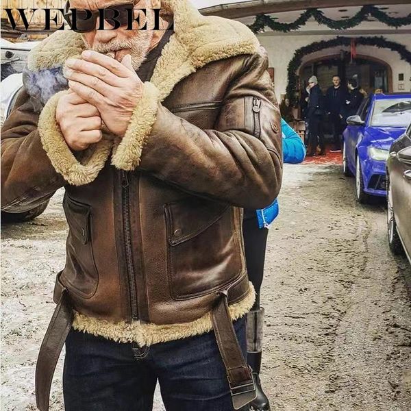 wepbel fashion men's cashmere padded leather jacket vintage man streeetwear thicken coat motorcycle jackets pullovers plus size, Black
wepbel fashion men's cashmere padded leather jacket vintage man streeetwear thicken coat motorcycle jackets pullovers plus size, Black