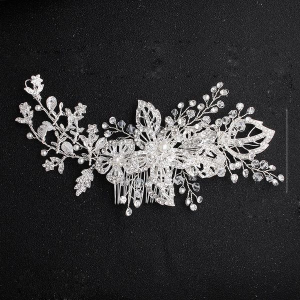 slbridal handmade silver alloy clear crystal rhinestone flower wedding hair comb bridal headdress hair accessories women jewelry, Golden;white
slbridal handmade silver alloy clear crystal rhinestone flower wedding hair comb bridal headdress hair accessories women jewelry, Golden;white