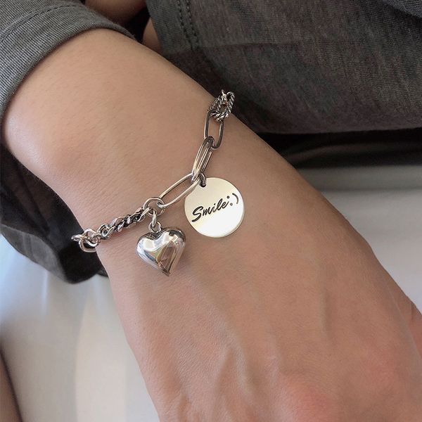 cute bracelet for woman and men pendant chain bracelets silver color stainless metal design bracelet student gift, Black
cute bracelet for woman and men pendant chain bracelets silver color stainless metal design bracelet student gift, Black