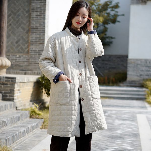 women's down & parkas women winter stand collar padded coat overcoat ladies vintage solid color female 2021 cotton linen outerwear warm, Black
women's down & parkas women winter stand collar padded coat overcoat ladies vintage solid color female 2021 cotton linen outerwear warm, Black