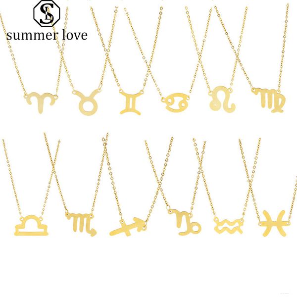 12 constellation stainless steel pendant chain necklace for women gold fashion necklace jewelry birthday gift, Silver
12 constellation stainless steel pendant chain necklace for women gold fashion necklace jewelry birthday gift, Silver