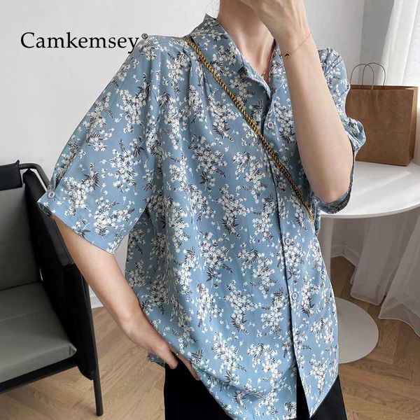 camkemsey women summer blouses 2020 leisure turn down collar blue floral printed short sleeve blouses shirts, White
camkemsey women summer blouses 2020 leisure turn down collar blue floral printed short sleeve blouses shirts, White