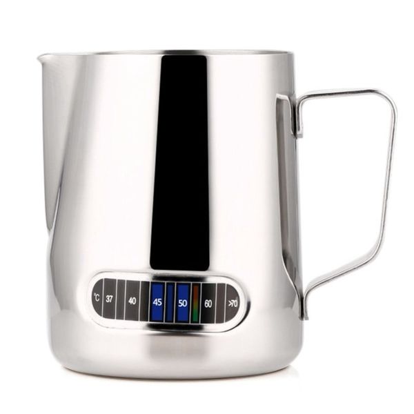 coffee art needles stainless steel pitcher with thermometer milk frothing jug espresso barista craft 600ml
coffee art needles stainless steel pitcher with thermometer milk frothing jug espresso barista craft 600ml