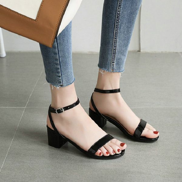 zawsthia 2020 summer new patent pu leather open toe yellow white blue woman's shoes chunky middle heels women sandals size 33-51, Black
zawsthia 2020 summer new patent pu leather open toe yellow white blue woman's shoes chunky middle heels women sandals size 33-51, Black