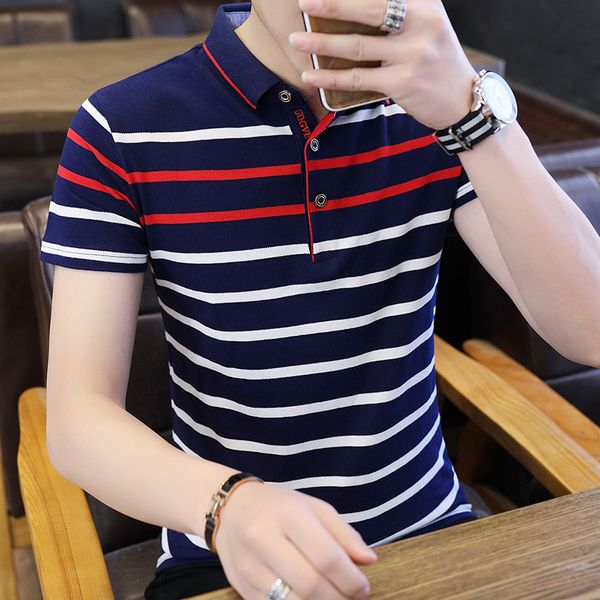 brand summer stripped shirt mens new stylish short sleeve polos male streetwear men shirts casual camisa masculina, White;black
brand summer stripped shirt mens new stylish short sleeve polos male streetwear men shirts casual camisa masculina, White;black