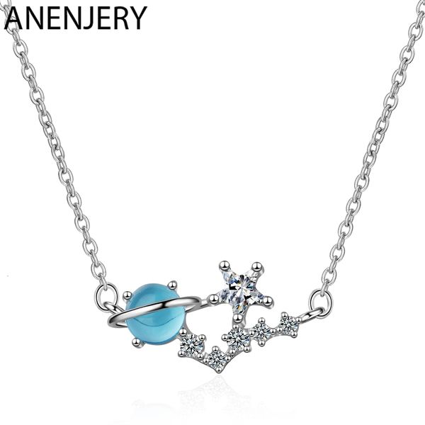 sweet fashion 925 sterling silver planet star necklace for women blue crystal zircon choker collares
sweet fashion 925 sterling silver planet star necklace for women blue crystal zircon choker collares