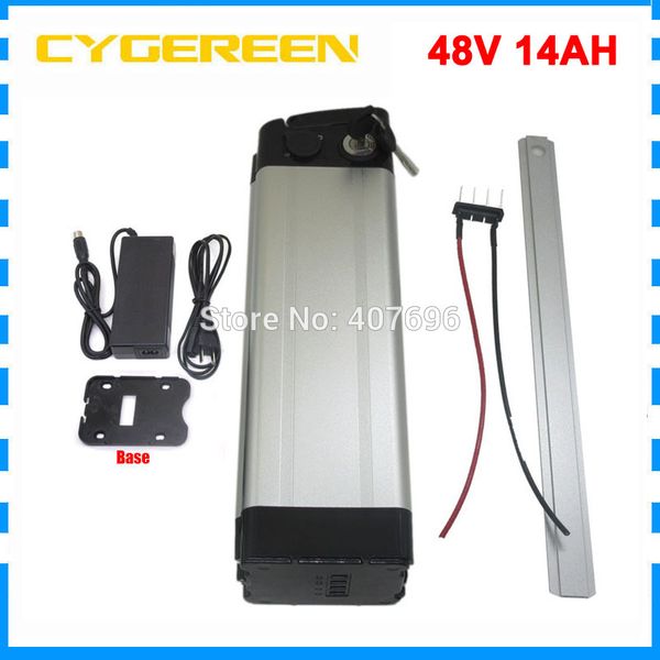1000w 48v 14ah silver fish lithium battery 48v electric bike battery use samsung 35e cell with 30a bms 2a charger
1000w 48v 14ah silver fish lithium battery 48v electric bike battery use samsung 35e cell with 30a bms 2a charger