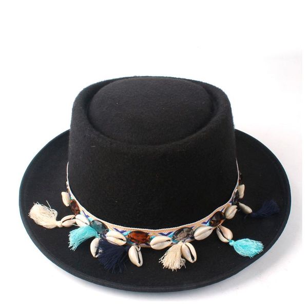 women winter pork pie hat outdoor travel casual wild hat flat fedora jazz flat size 58cm, Blue;gray
women winter pork pie hat outdoor travel casual wild hat flat fedora jazz flat size 58cm, Blue;gray