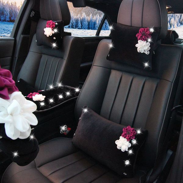 winter car headrest neck pillow plush rose flower crystal auto headrest seat waist supports cushion women girls car accessories
winter car headrest neck pillow plush rose flower crystal auto headrest seat waist supports cushion women girls car accessories