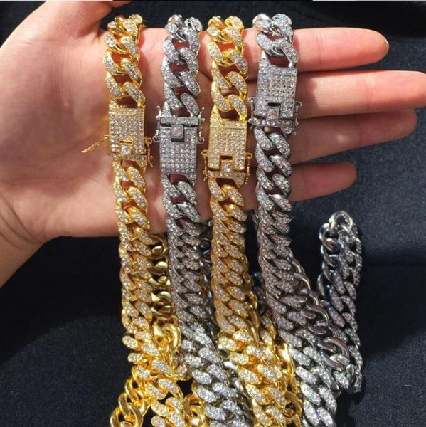handmade male iced out crystal cz necklace 12.5mm heavy miami cuban link chain hiphop gold color fashion party jewelry for men, Silver
handmade male iced out crystal cz necklace 12.5mm heavy miami cuban link chain hiphop gold color fashion party jewelry for men, Silver