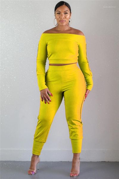 long sleeve two piece pants new women designer clothing casual women 2 piece sets slash neck solid, White
long sleeve two piece pants new women designer clothing casual women 2 piece sets slash neck solid, White