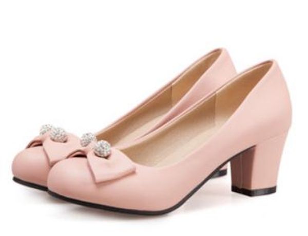 2019 bowknot women's shoes in spring and autumn with new style middle heel coarse heel round head water drill, Black
2019 bowknot women's shoes in spring and autumn with new style middle heel coarse heel round head water drill, Black