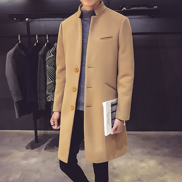 xiu luo men's boutique fashion pure color leisure in the stand collar long single-breasted woolen cloth dust coat 2019 new, Tan;black
xiu luo men's boutique fashion pure color leisure in the stand collar long single-breasted woolen cloth dust coat 2019 new, Tan;black