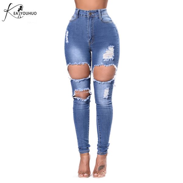 new spring 2018 fashion high waist ripped jeans for women skinny denim jeans woman pencil hole pants female girls trousers, Blue
new spring 2018 fashion high waist ripped jeans for women skinny denim jeans woman pencil hole pants female girls trousers, Blue