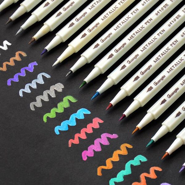 15/20colors metallic marker pen art marker soft brush pen for diy scrapbooking crafts black paper stationery school supplies
15/20colors metallic marker pen art marker soft brush pen for diy scrapbooking crafts black paper stationery school supplies