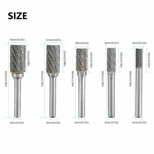 5x rotary burr set head tungsten carbide burrs 1/4in shank die grinder bit tool for woodworking carving tool
5x rotary burr set head tungsten carbide burrs 1/4in shank die grinder bit tool for woodworking carving tool