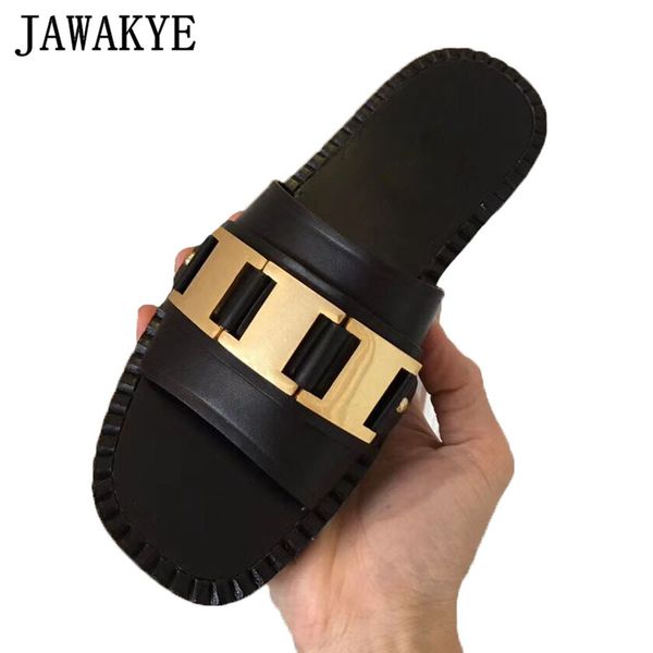 jawakye metal buckle flat slippers shoes woman open toe genuine leather beach shoes black mules summer flipflops
jawakye metal buckle flat slippers shoes woman open toe genuine leather beach shoes black mules summer flipflops