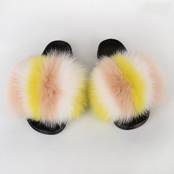 women slippers real fox fur slides summer stripe non-slip slippers cute plush fluffy fur sandals flip flops home shoes tx-15, Black
women slippers real fox fur slides summer stripe non-slip slippers cute plush fluffy fur sandals flip flops home shoes tx-15, Black