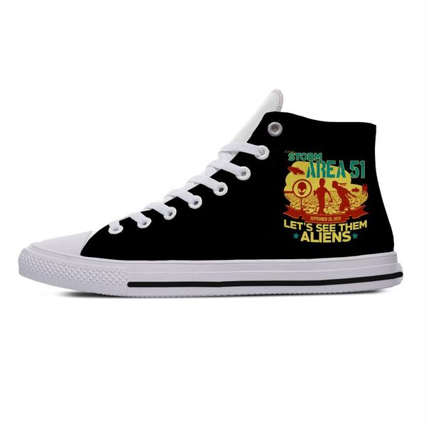 storm area 51 novelty design lightweight high canvas shoes men women casual breathable sneakers, Black
storm area 51 novelty design lightweight high canvas shoes men women casual breathable sneakers, Black
