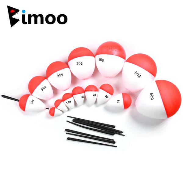 bimoo 10pcs 0.8g ~ 60g hard foam bobber float oval saltwater fresh water bulegill carp trout inline vertical fishing floats
bimoo 10pcs 0.8g ~ 60g hard foam bobber float oval saltwater fresh water bulegill carp trout inline vertical fishing floats