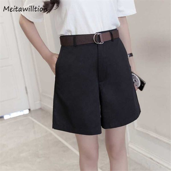women's shorts women high waist wide leg 2021 casual loose all-match with belt summer solid a-line chic, White;black
women's shorts women high waist wide leg 2021 casual loose all-match with belt summer solid a-line chic, White;black