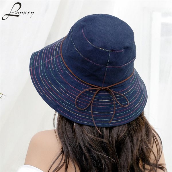 lanxxy 2019 new fashion wide brim bucket hat summer casual panama hats for women foldable fishing hat beach hats, Blue;gray
lanxxy 2019 new fashion wide brim bucket hat summer casual panama hats for women foldable fishing hat beach hats, Blue;gray
