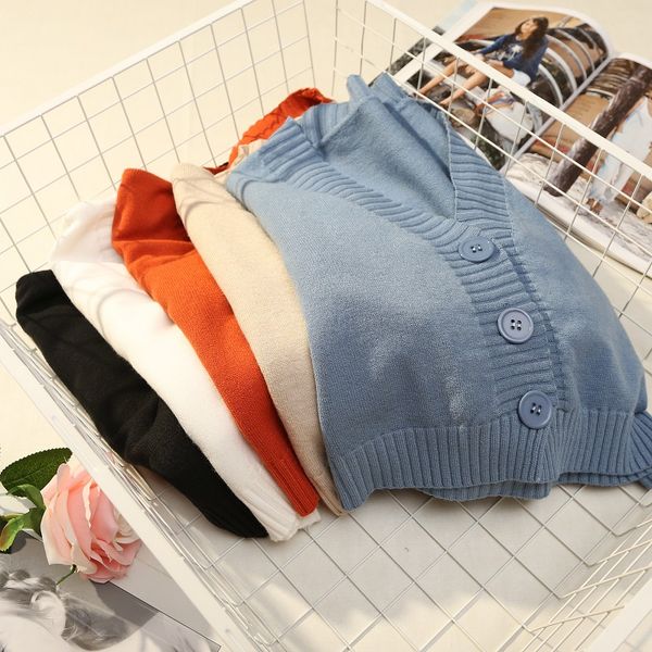 women v-neck knitted full sleeve cropped sweaters cardigans lady knit short stretchy outwear coat for female gd8968, White;black
women v-neck knitted full sleeve cropped sweaters cardigans lady knit short stretchy outwear coat for female gd8968, White;black