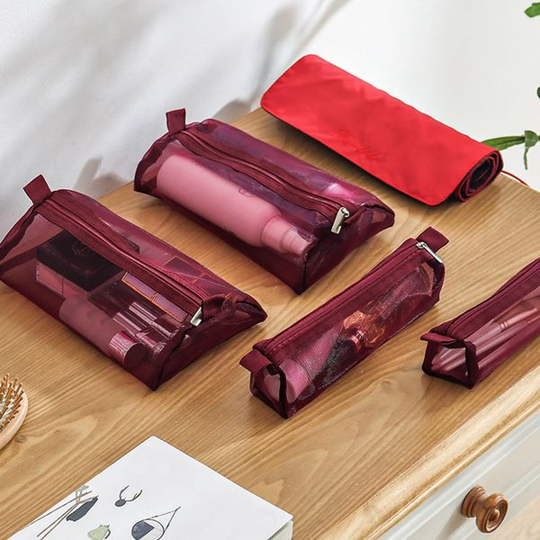 4 наборы прозрачный cosmetic bag mesh wash портативный моды красоты макияж дело организатор make up travel туалетных чехол для хранения
4 наборы прозрачный cosmetic bag mesh wash портативный моды красоты макияж дело организатор make up travel туалетных чехол для хранения